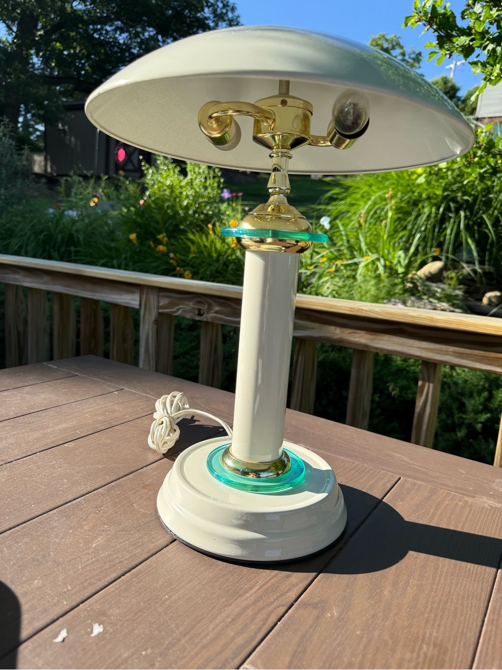 Vintage Touch Table Desk Lamp Space UFO mushroom Flying Saucer Memphis 18" 70s